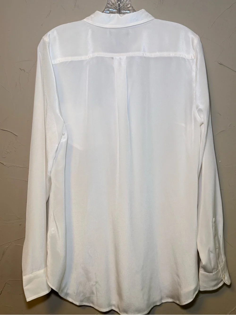 J.Crew NWT 100% Silk Button Down Blouse 12 Tall Ivory Classic Corporate Luxury